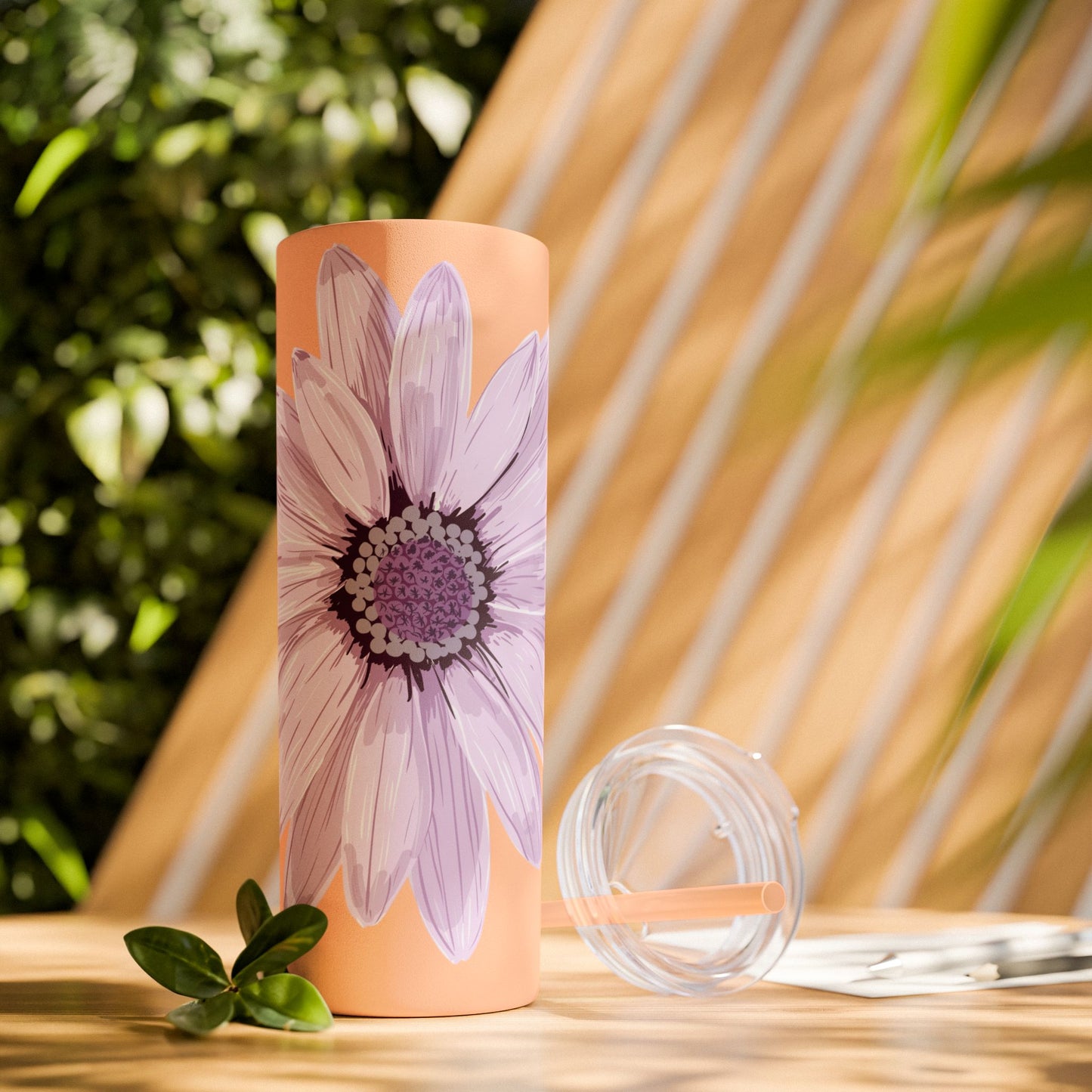 Floral Skinny Tumbler, 20oz - Stylish Drinkware for Home, Office, Gifts, Party Favors, Spring Decor