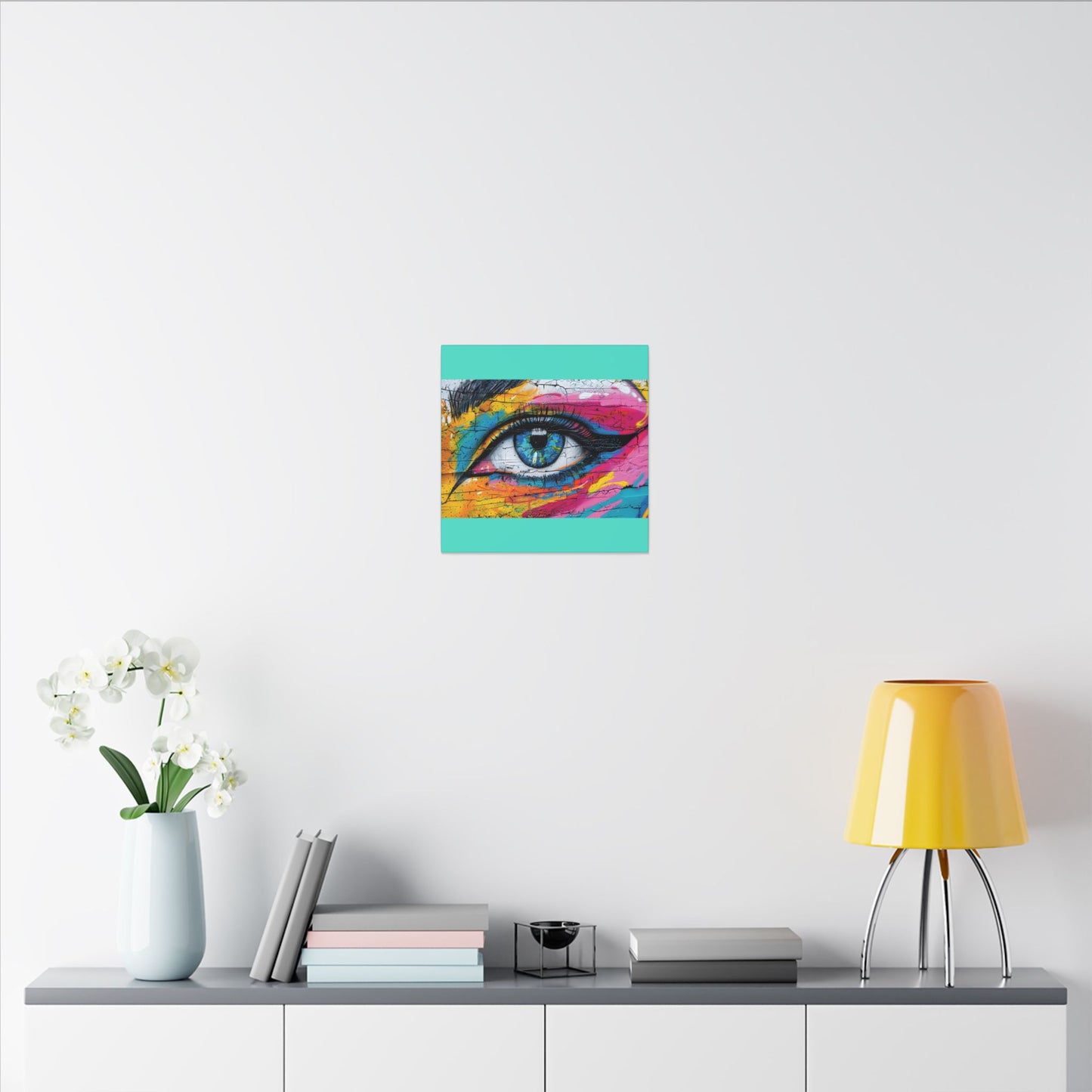 Colorful Eye Street Art Matte Canvas Print