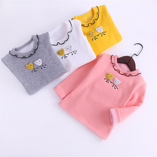 Fungus embroidered cotton bottoming shirt