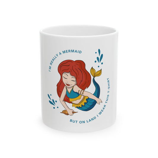 Mermaid Ceramic Mug, Cute Mermaid Mug, Gift for Mermaid Lovers, Nautical Decor, Coffee Tea Cup, Perfect for Beach Themed Parties