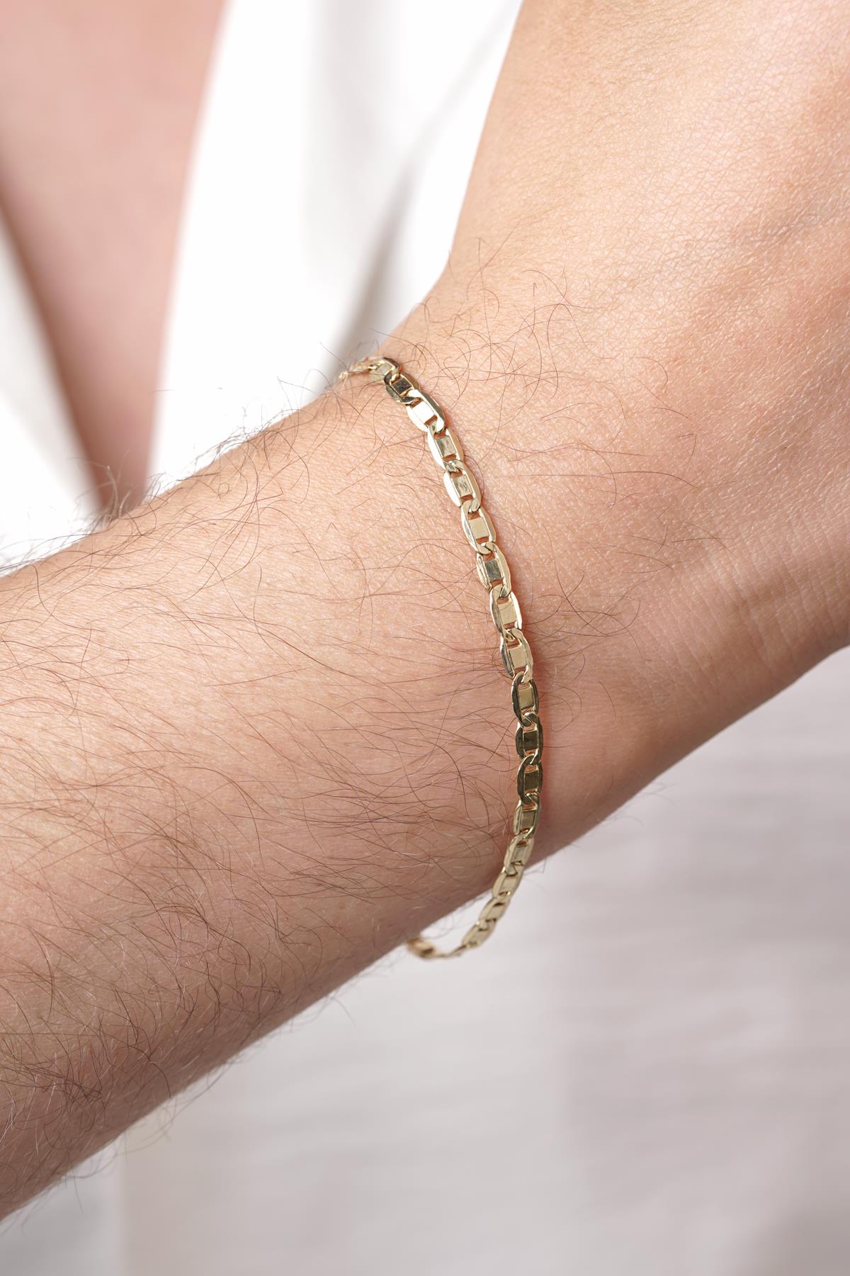 14ct Gold Valentino Chain Men'sBracelet-1
