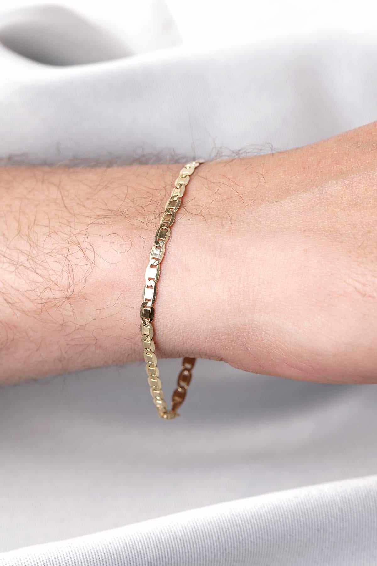 14ct Gold Valentino Chain Men'sBracelet-2
