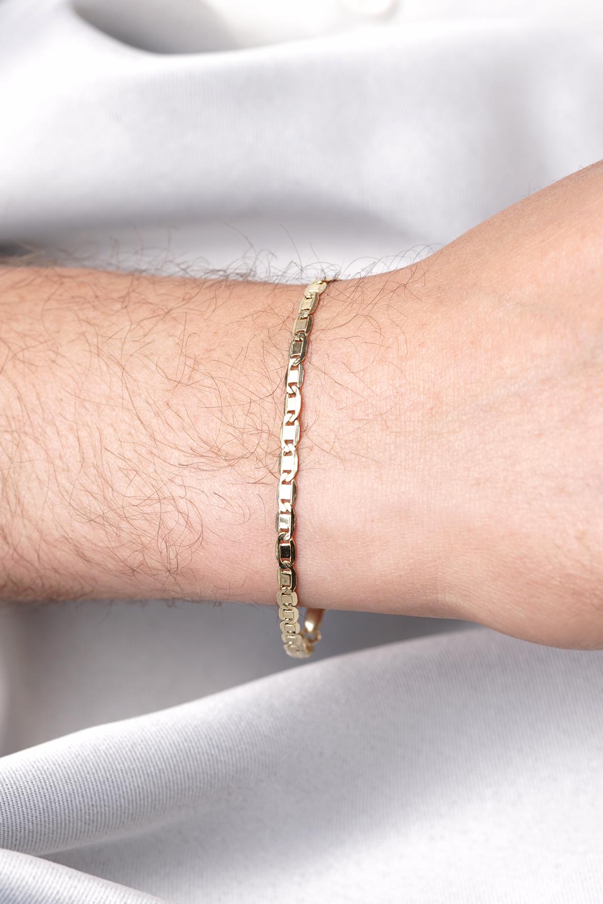 14ct Gold Valentino Chain Men'sBracelet-3