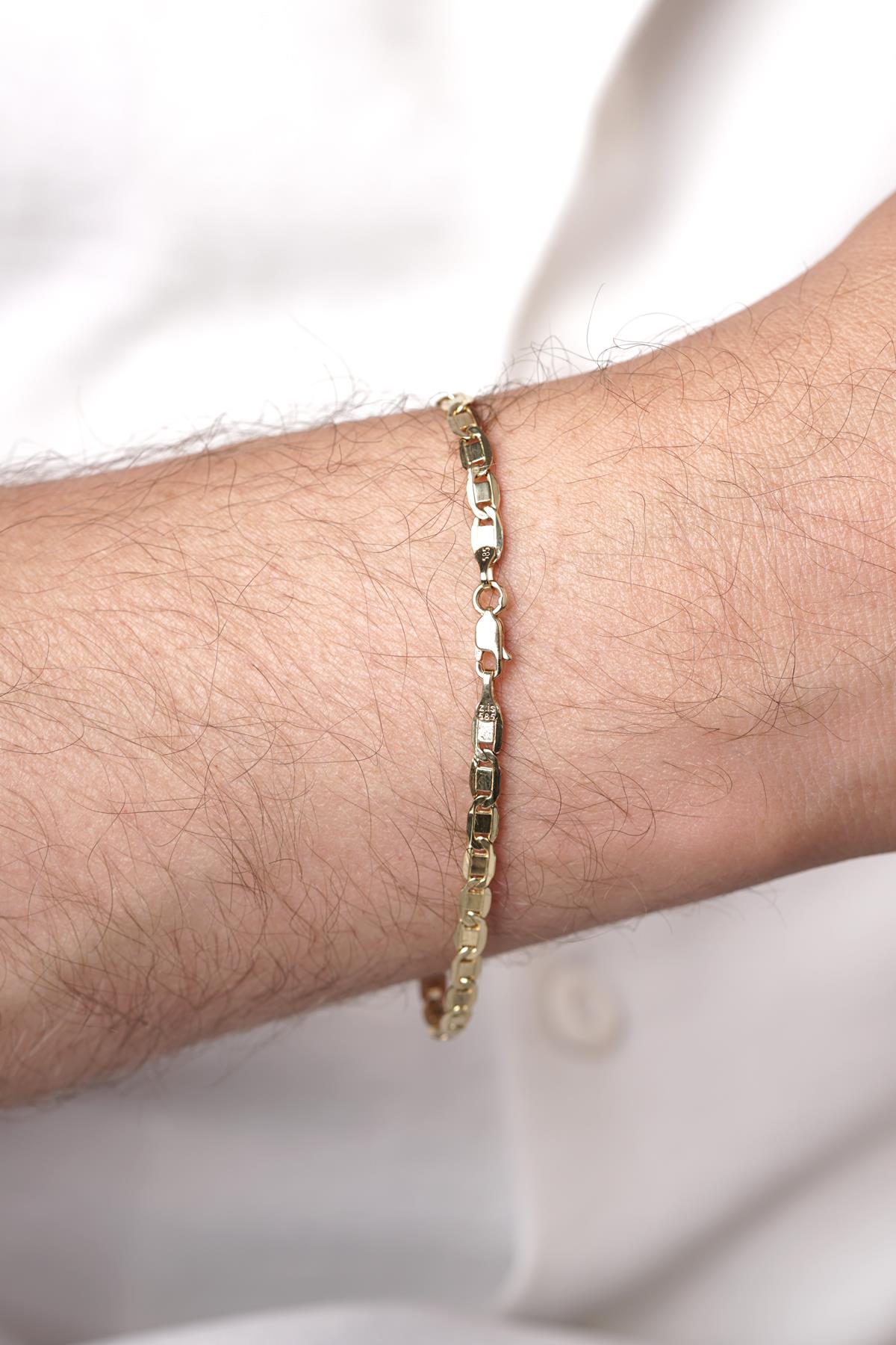 14ct Gold Valentino Chain Men'sBracelet-4