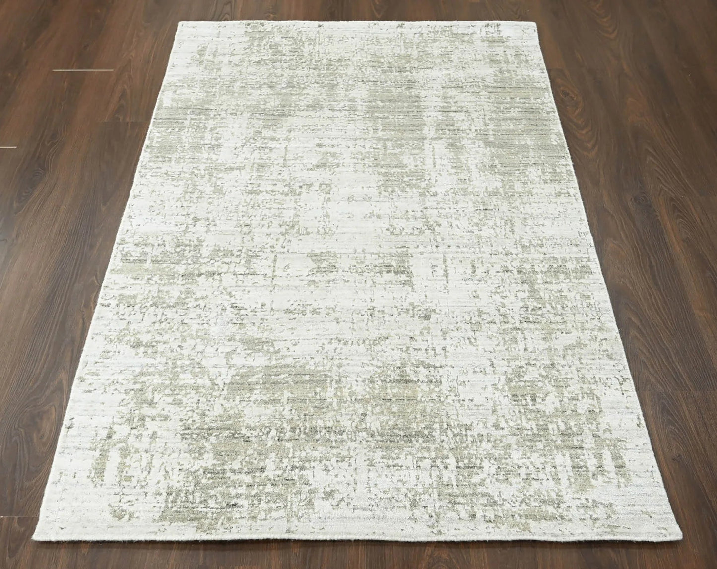 4x6 Beige, Gray Hand Knotted 100% Wool Modern & Contemporary Oriental Area Rug-2