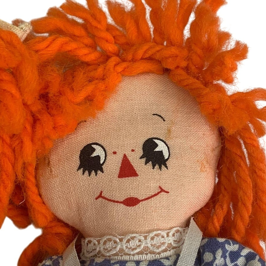 Vintage 1977 Raggedy Ann & Andy Hallmark Cards Small Cloth Yarn Hair Dolls