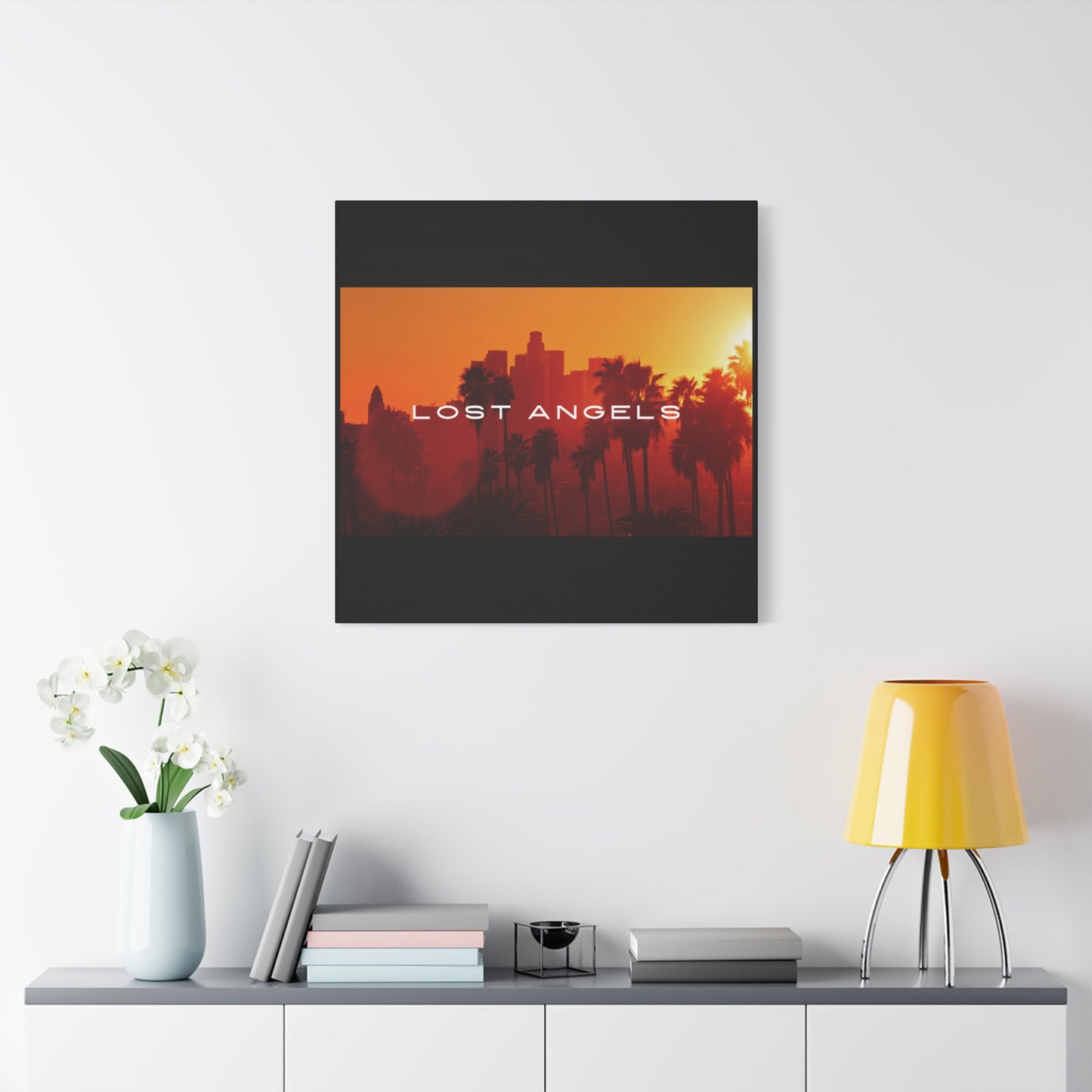 Lost Angels Wall Art Canvas | Sunset Cityscape Print, Home Decor, Gift for Art Lovers, Modern Living Room, California Vibe