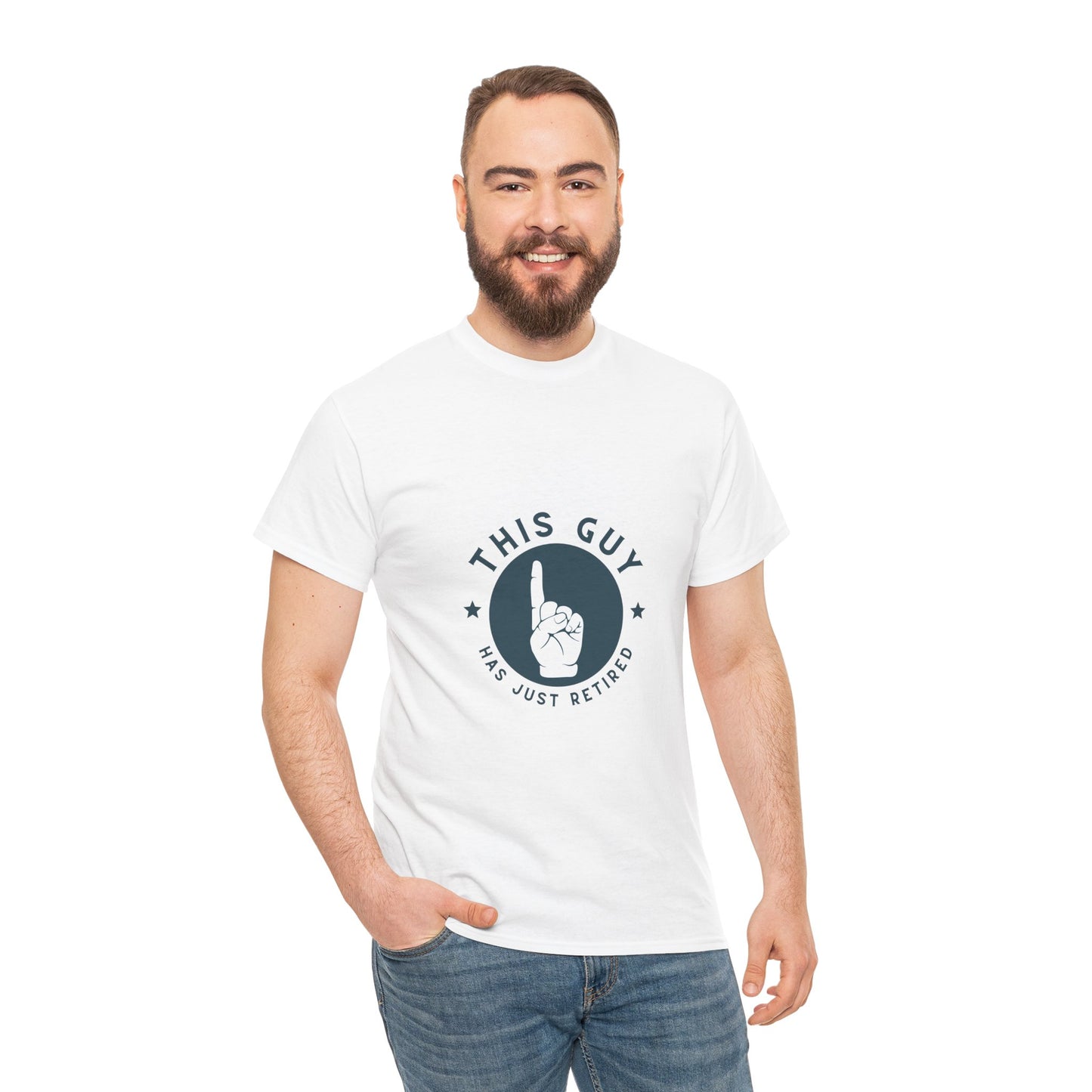 This Guy Has Just Retired Retirement Celebration Unisex Heavy Cotton Tee | Funny Gift for Retirees, Casual Wear, Retirement Party, Humor Shirt, Comfy Gift Idea