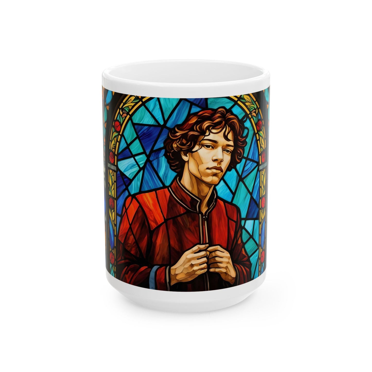 Stained Glass Character Mug, Artistic Coffee Cup, Unique Gift, Tea Mug, Halloween Decor, Cozy Home Drinkware