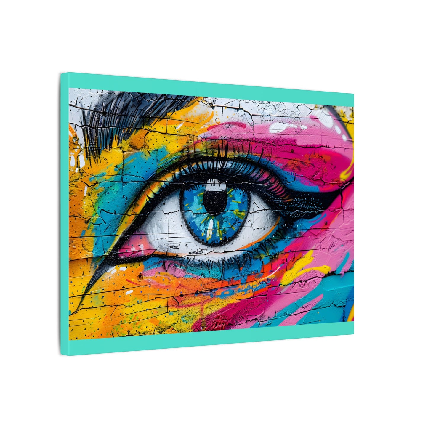 Colorful Eye Street Art Matte Canvas Print