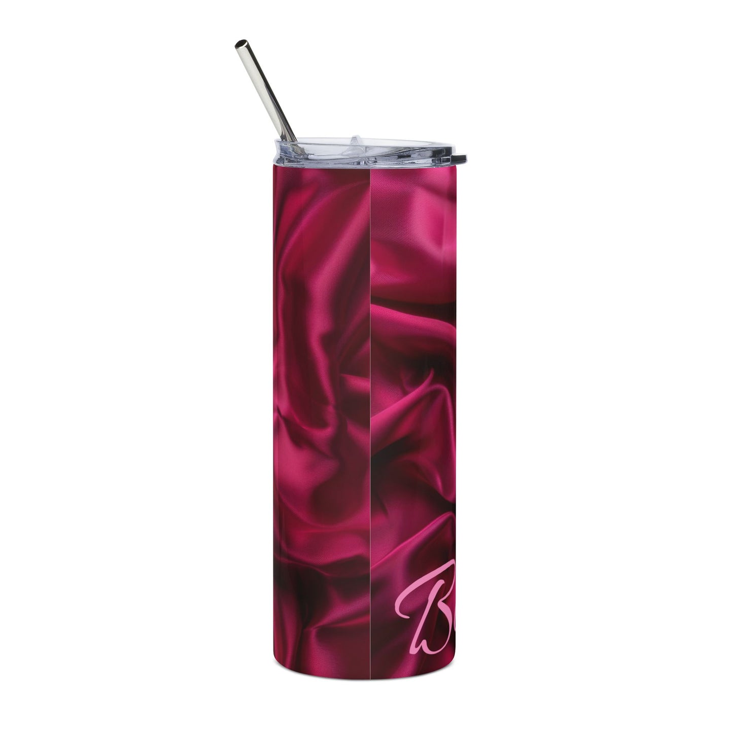 Raspberry Satin Swirl Tumbler 20oz Stainless Steel Travel Cup