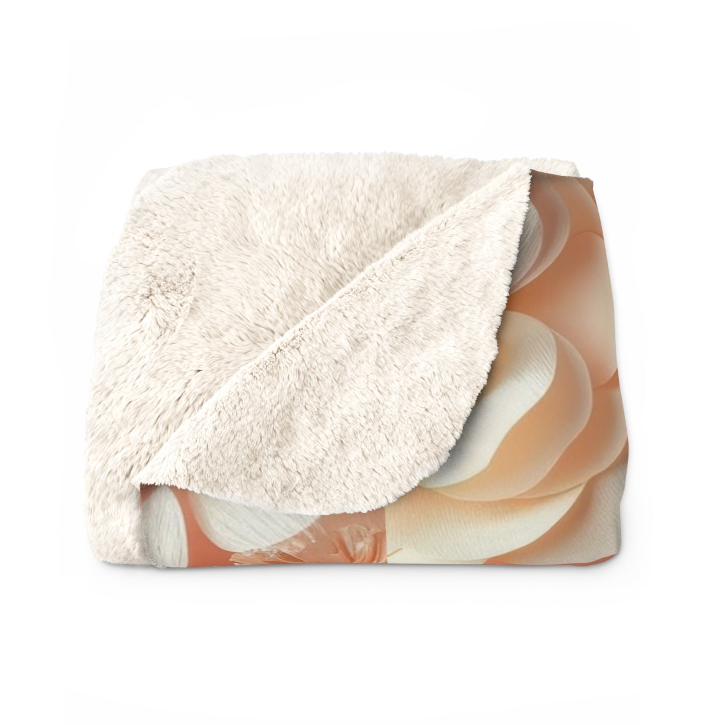 Blush Rose Floral Sherpa Blanket Peach Vintage Flower Pattern