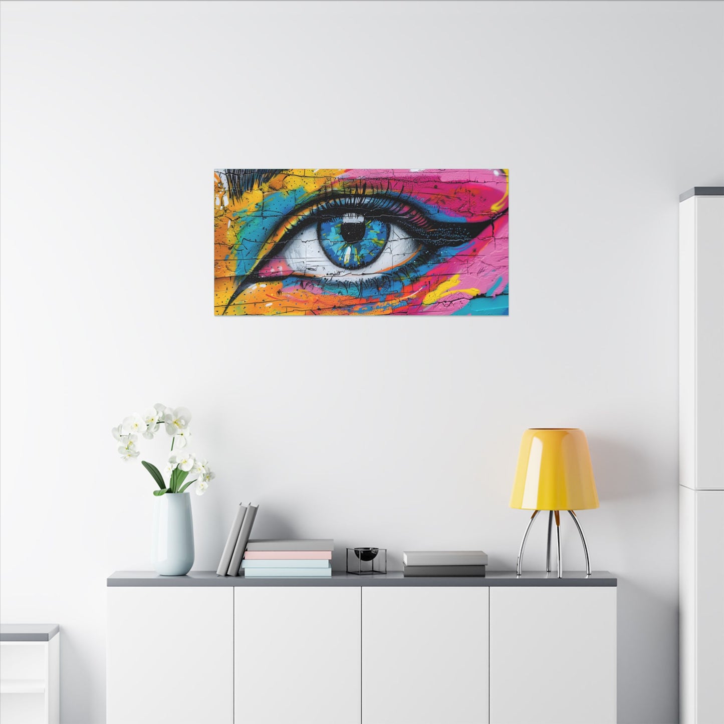 Colorful Eye Street Art Matte Canvas Print