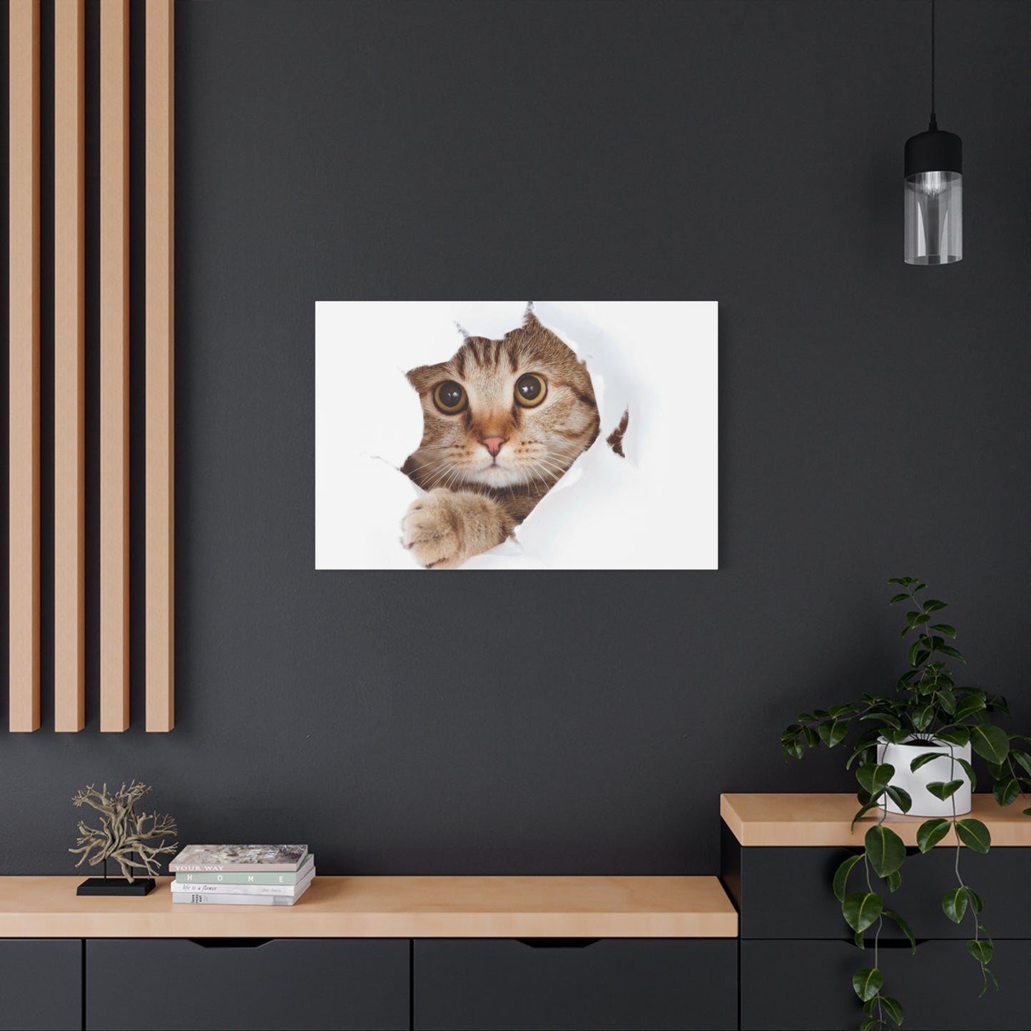 Whimsical Cat Canvas Art, Playful Decor for Cat Lovers, Home Wall Art, Pet-Themed Gift, Cute Cat Wall Art, Cat Lover's Decoration