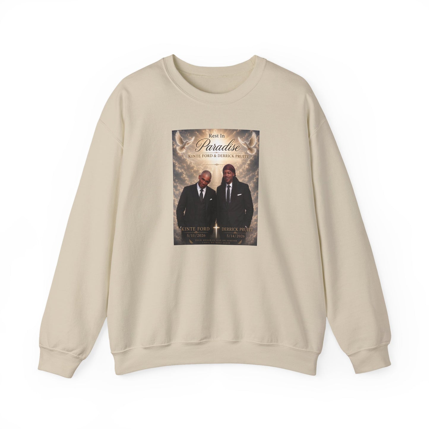 Crewneck Sweatshirt — 'Back to Paradise' Memorial Portrait Design