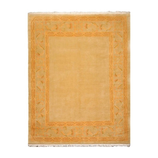 8'10'' x 11'10'' Hand Knotted Tibetan Wool Neo Classic Oriental Area Rug Beige-0