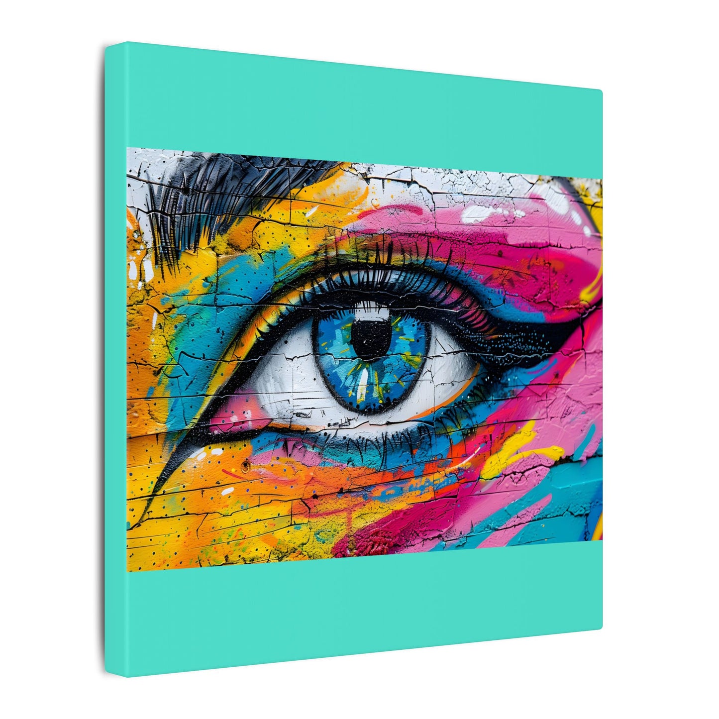 Colorful Eye Street Art Matte Canvas Print
