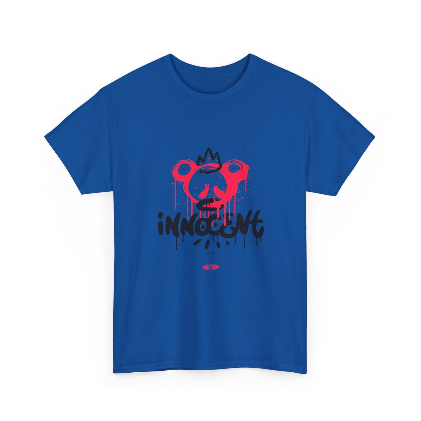 Edgy Graphic Tee: 'Innocent' Design, Urban Fashion, Streetwear, Unisex Cotton T-Shirt, Music Festivals, Casual Wear