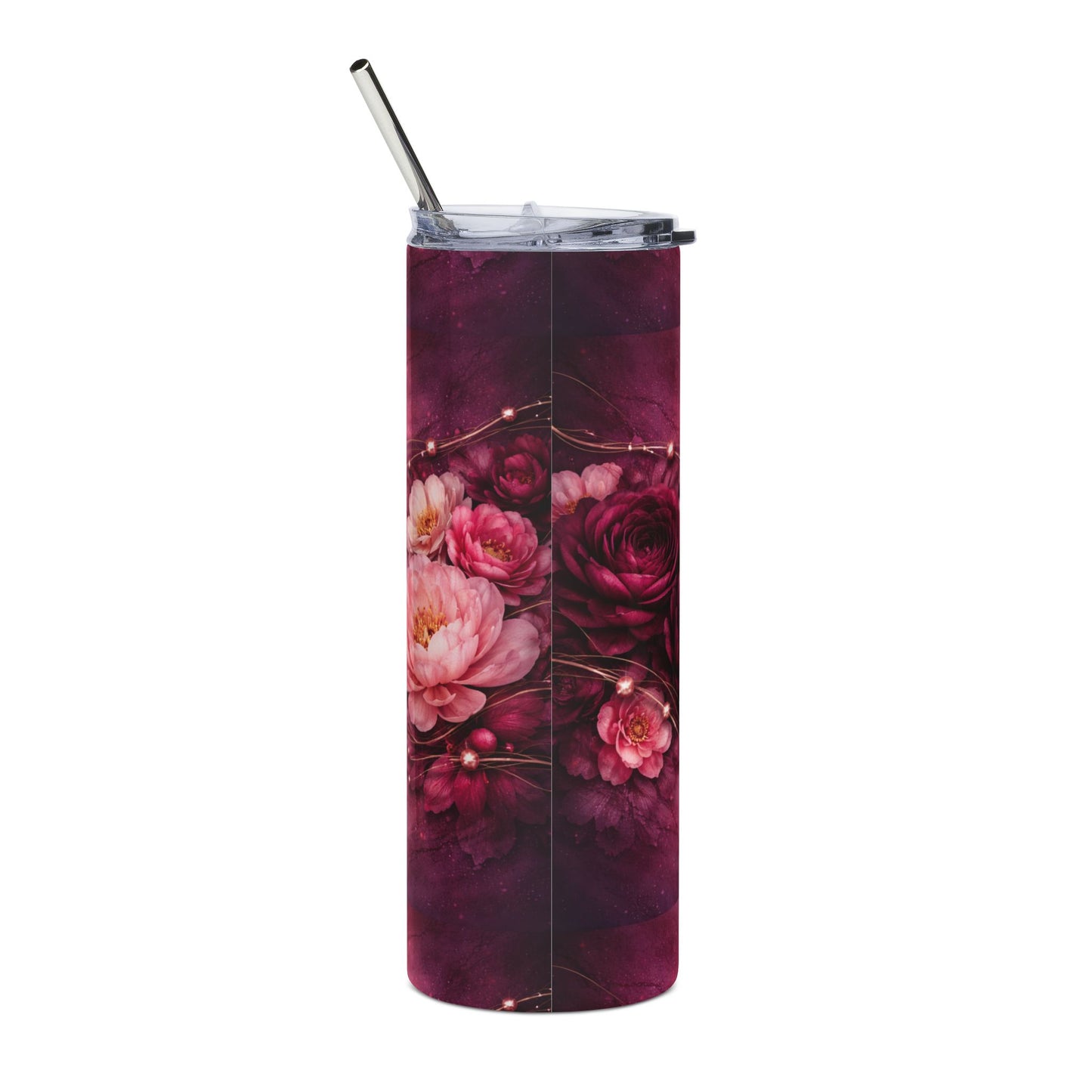 Customized Pink Floral Mother's Day Skinny Tumbler | 20oz Stainless Steel