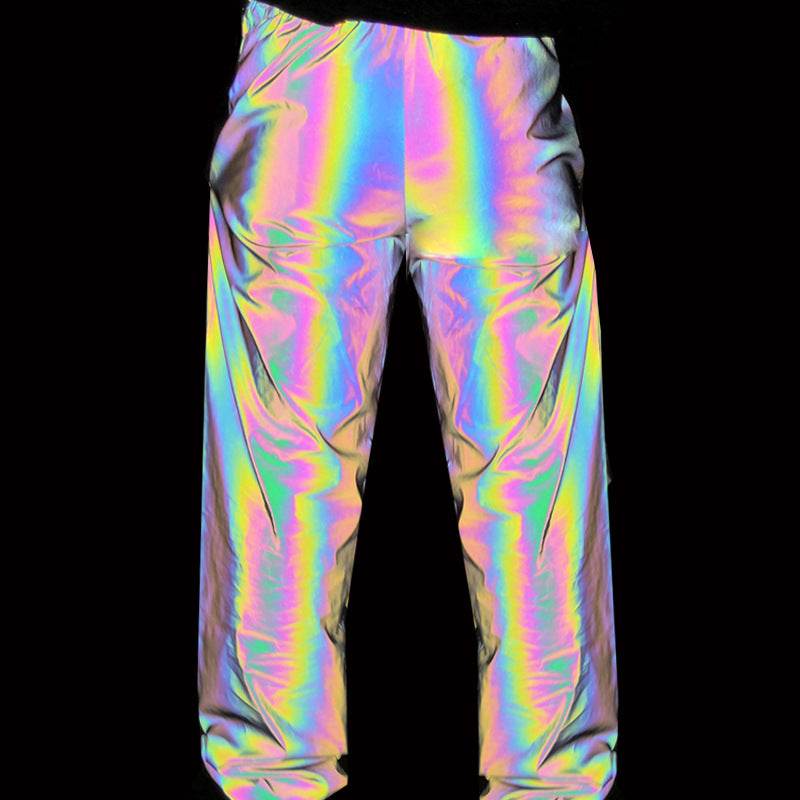 Seven Colored Night Reflective Pants Street Dance Jogger Pants