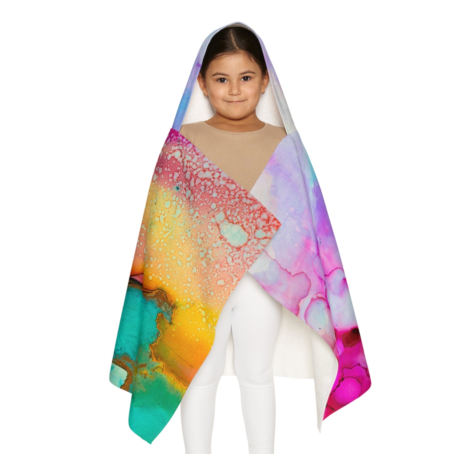 Vibrant Youth Hooded Towel - Fun Beach Day, Bath Time, Swim Cover-Up, Birthday Gift, Colorful Art Design