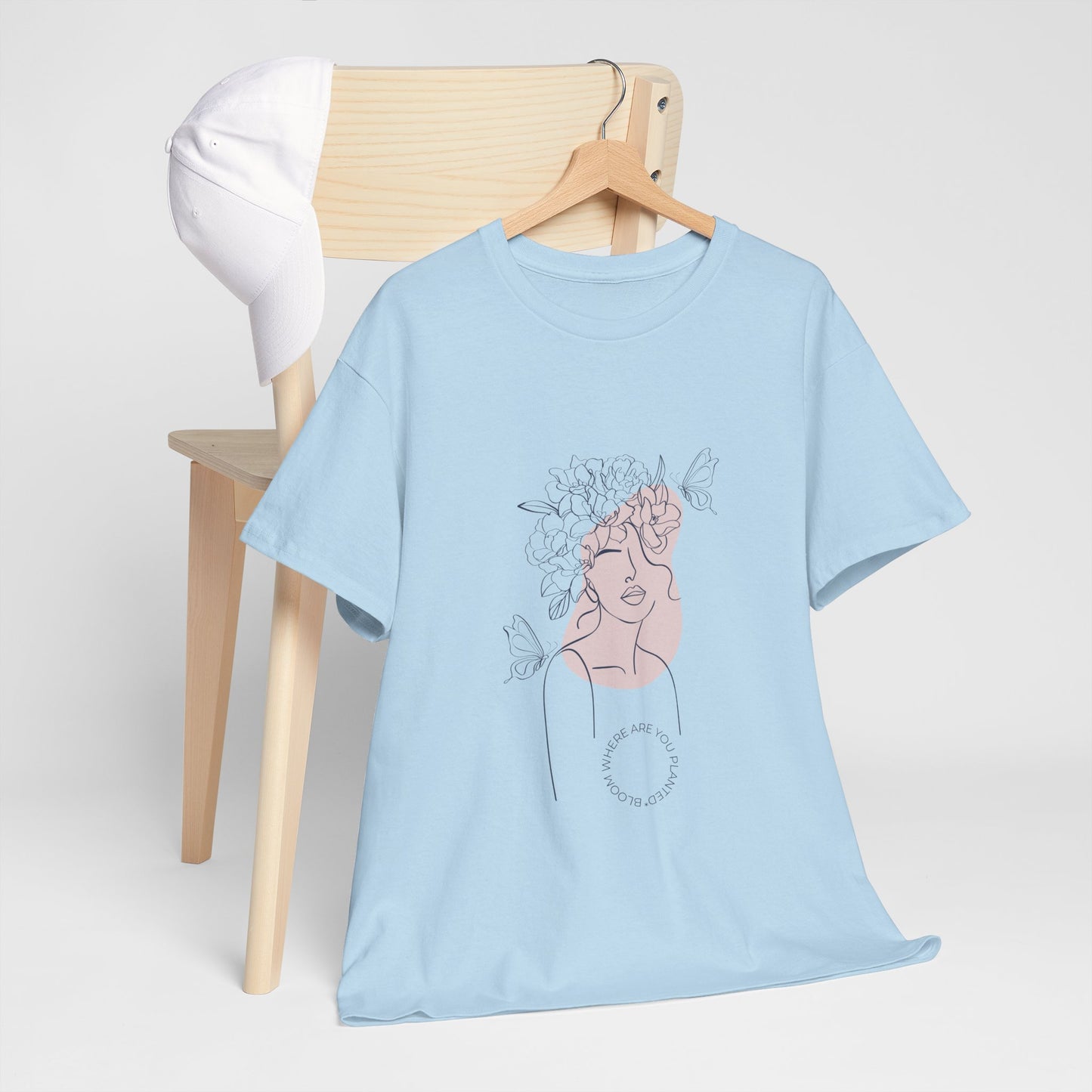 Bloom Where You Are Planted Chic Inspirational Quote Tee, Inspirational Cotton T-Shirt, Casual Graphic Tee, Vintage Style Unisex Shirt, Gift for Her