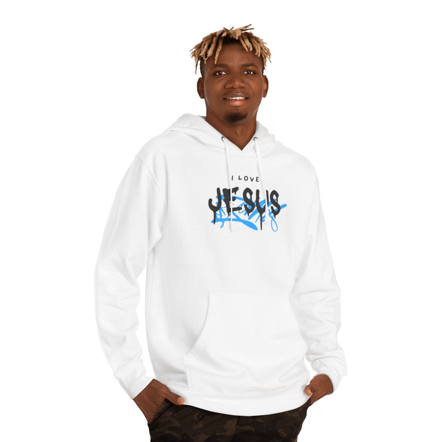 I Love Jesus Unisex Hooded Sweatshirt - Faithful Inspirational Apparel
