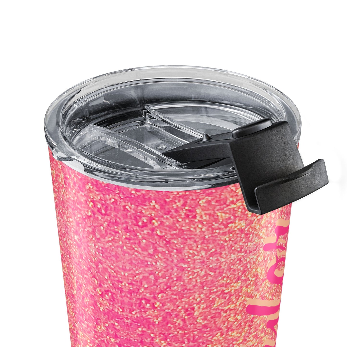 Pink Glitter Script Name Tumbler | 20oz Personalized Travel Tumbler