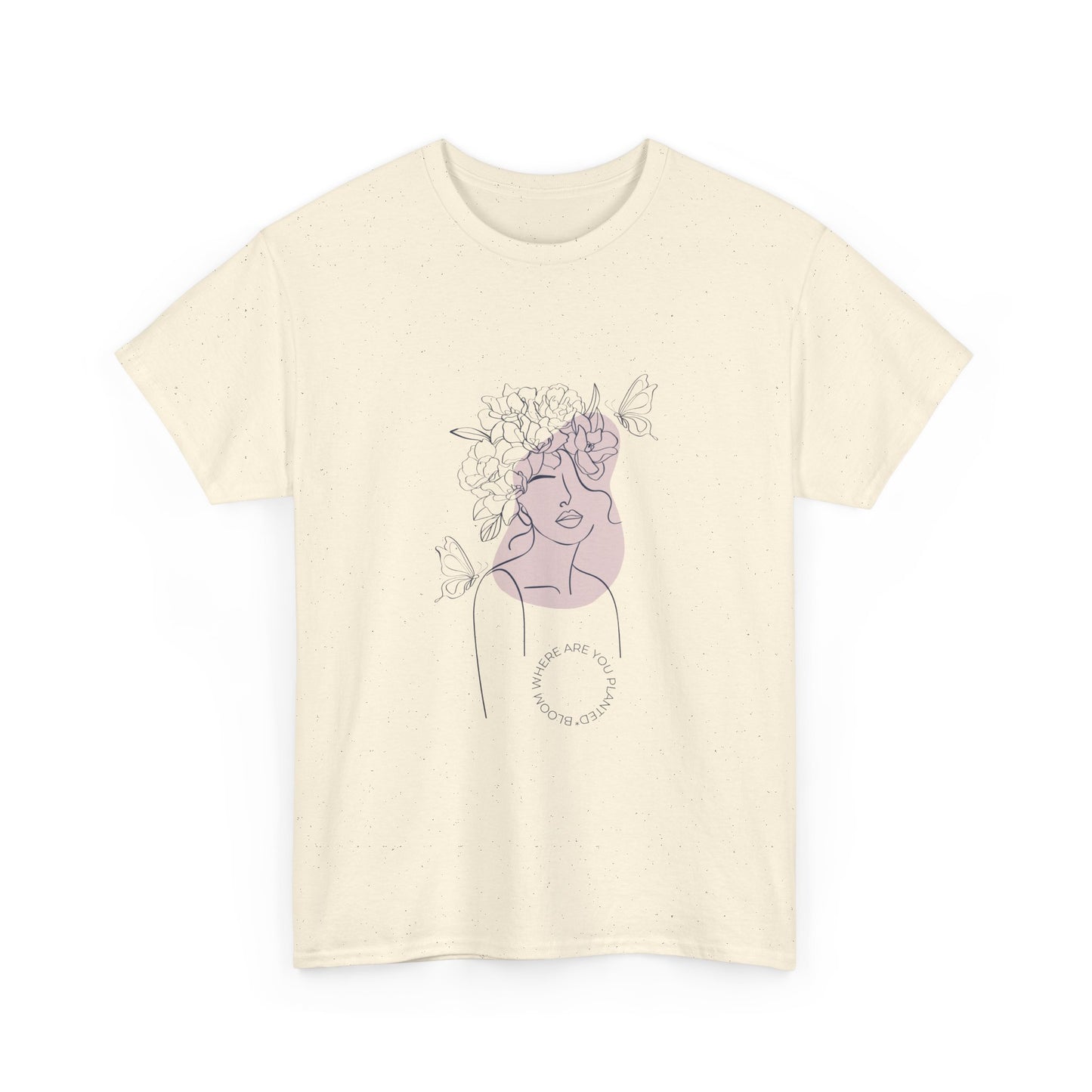 Bloom Where You Are Planted Chic Inspirational Quote Tee, Inspirational Cotton T-Shirt, Casual Graphic Tee, Vintage Style Unisex Shirt, Gift for Her