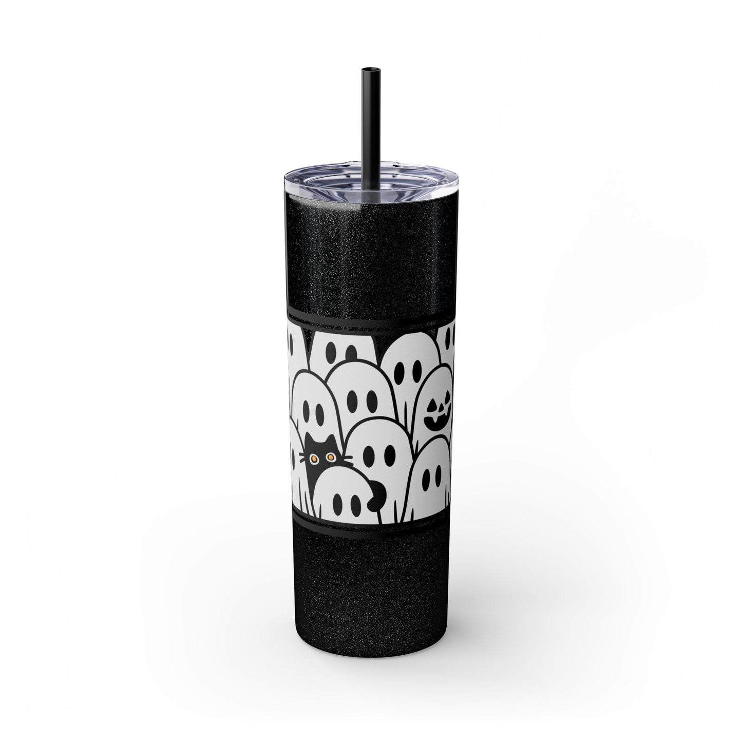 Halloween Ghost Tumbler, 20oz Skinny Tumbler with Straw, Cute Fall Drinkware, Spooky Gifts for Kids, Ghost Lovers, Cozy Decor