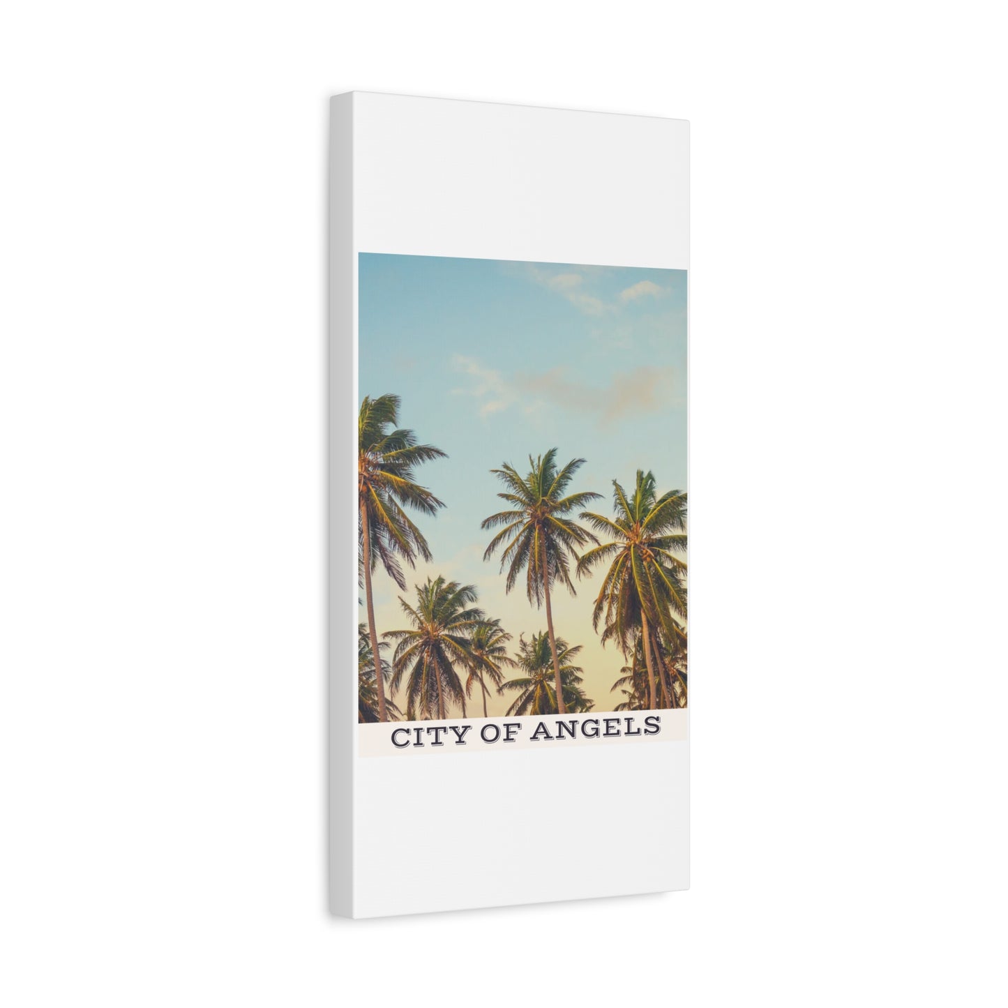 Tropical Palm Tree Canvas Print, City of Angeles Tropical Wall Art, Los Angeles Beach Decor, California Nature Photography, Home Decoration, Gift for Beach Lovers