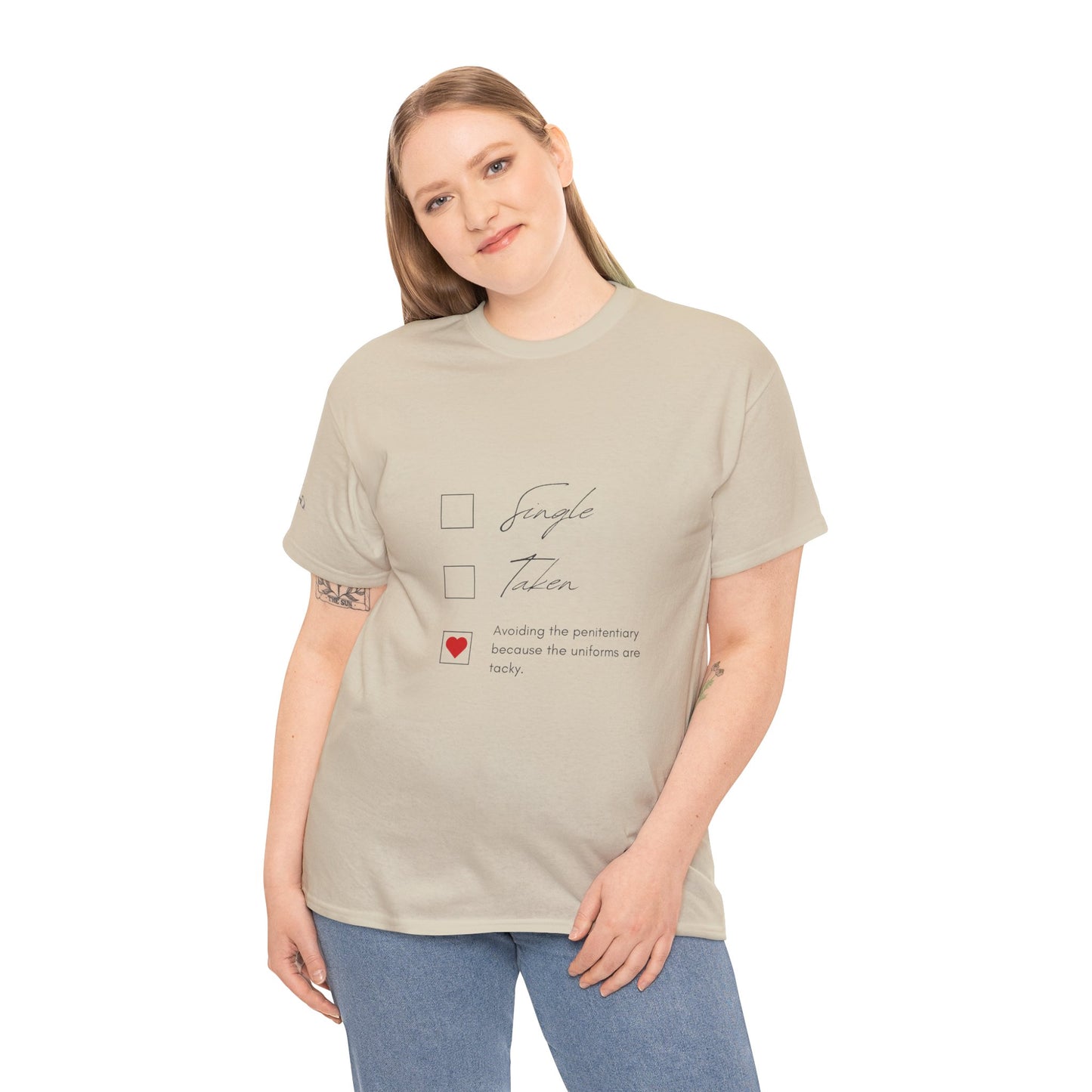 Single Taken Avoiding the Pen Play Where It's Safe T-Shirt Unisex Heavy 100% Cotton Tee