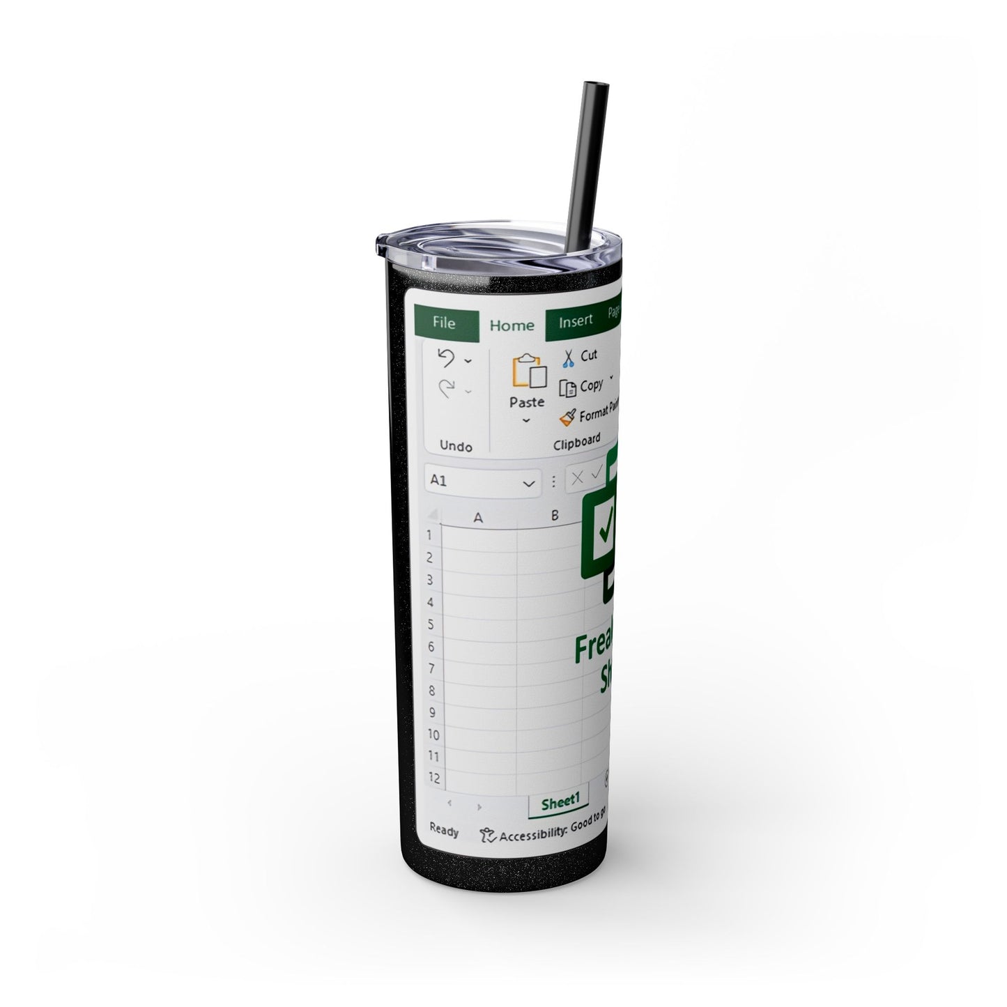 Freak in the Sheets Spreadsheet Themed Tumbler, 20oz Gift for Students, Accountants, Office Humor, Funny Drinkware