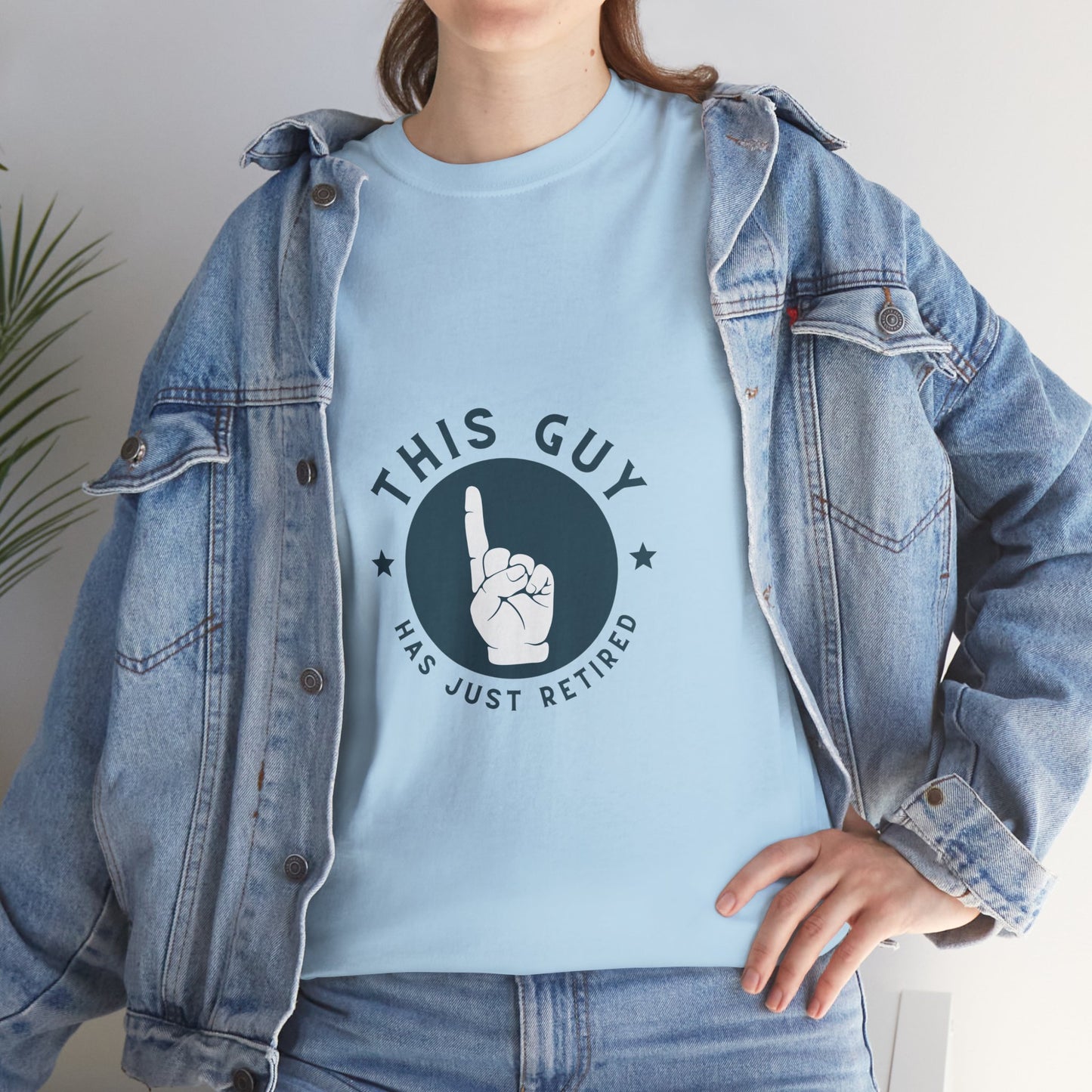 This Guy Has Just Retired Retirement Celebration Unisex Heavy Cotton Tee | Funny Gift for Retirees, Casual Wear, Retirement Party, Humor Shirt, Comfy Gift Idea