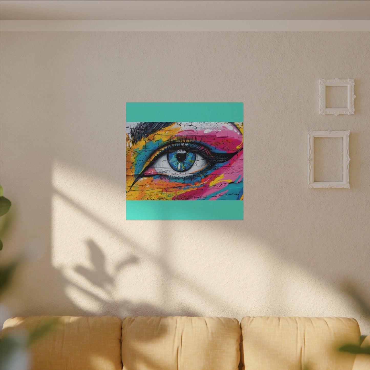 Colorful Eye Street Art Matte Canvas Print