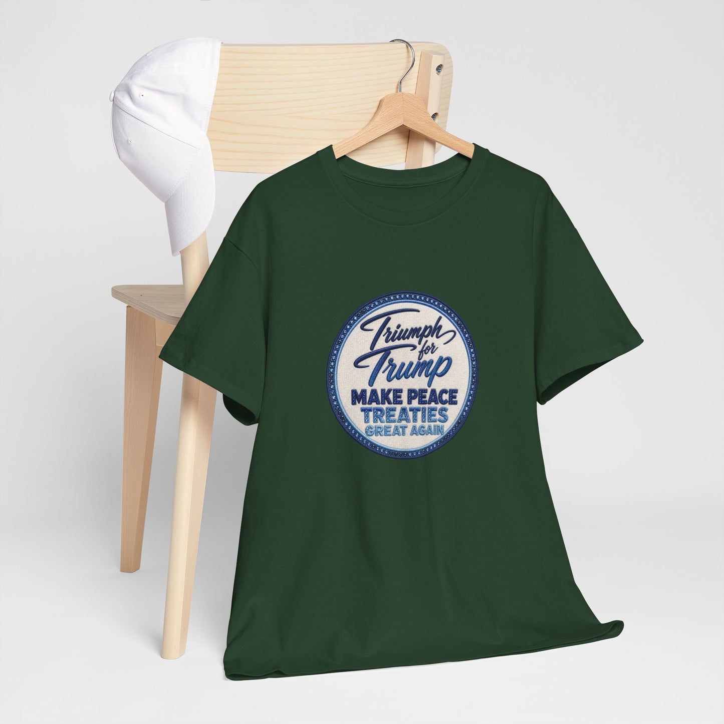"Make Peace Treaties Great Again" Embroidery Badge Pattern T-Shirt - MADE TO ORDER ✨ CUSTOMIZABLE WITHIN REASON