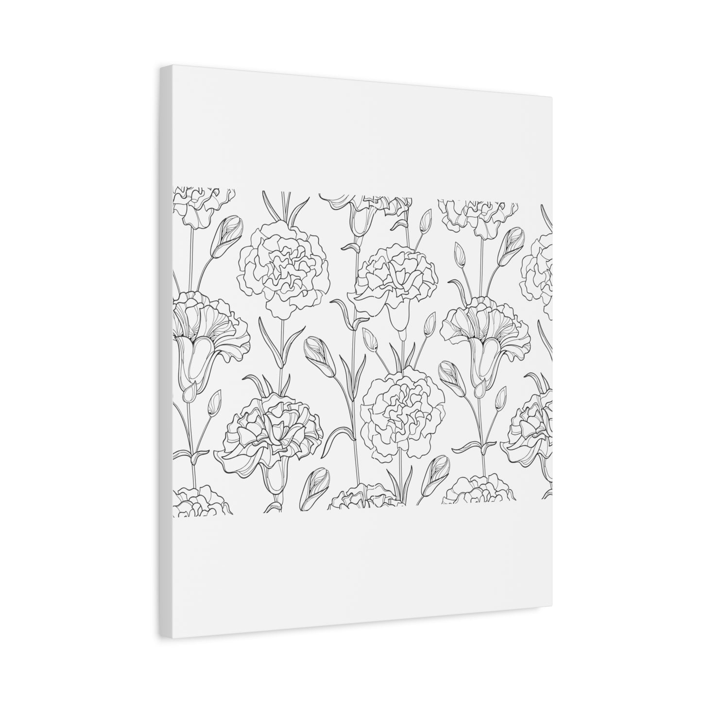 Floral Canvas Art, Stretched Wall Decor, Home Gift, Botanical Print, Modern Design, Matte Finish