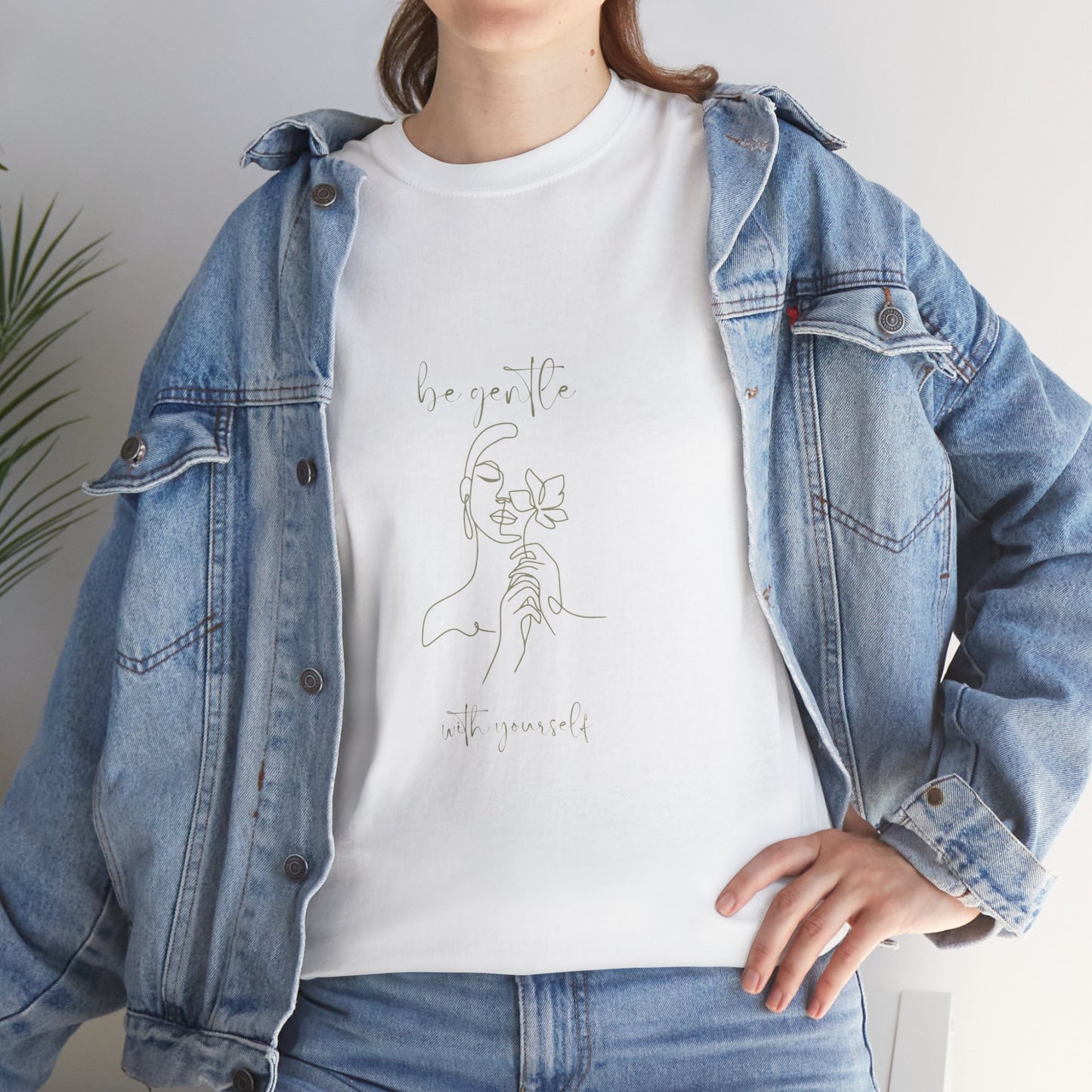 Be Gentle with Yourself - Unisex Heavy Cotton Tee, Cute Graphic Tee, 100% Cotton Ethically Grown and Harvested