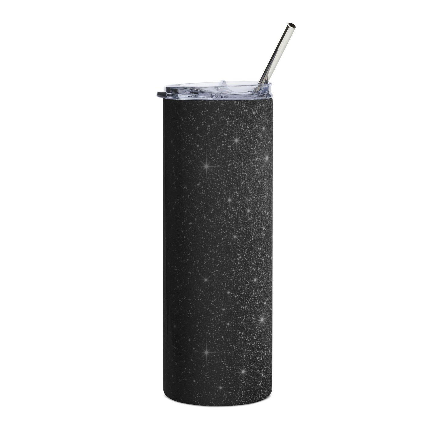 20oz Stainless Steel Tumbler — Black Glitter Sparkle Insulated Travel Cup