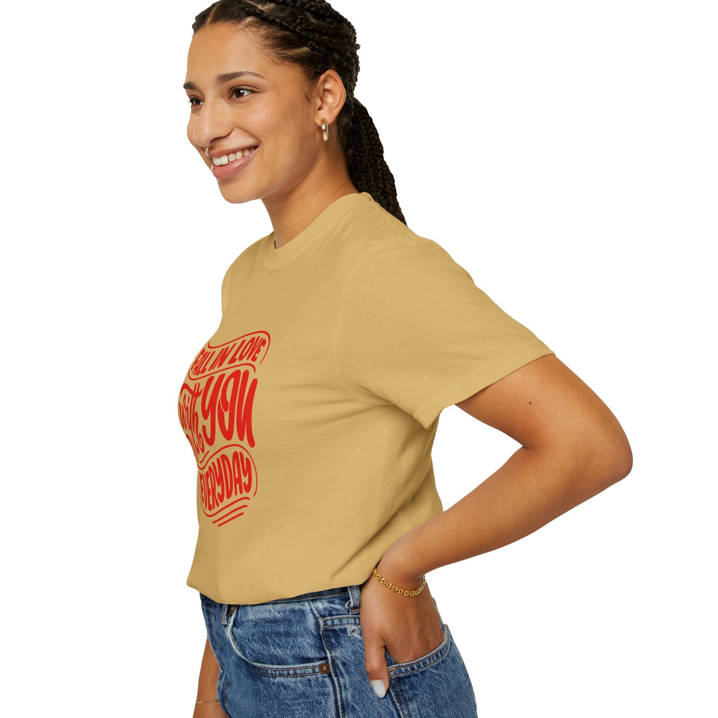Fall in Love with YOU Quote T-shirt for Couples, Valentine's Day, Gifts for Him/Her, Casual Everyday Wear, Comfortable Unisex Tee