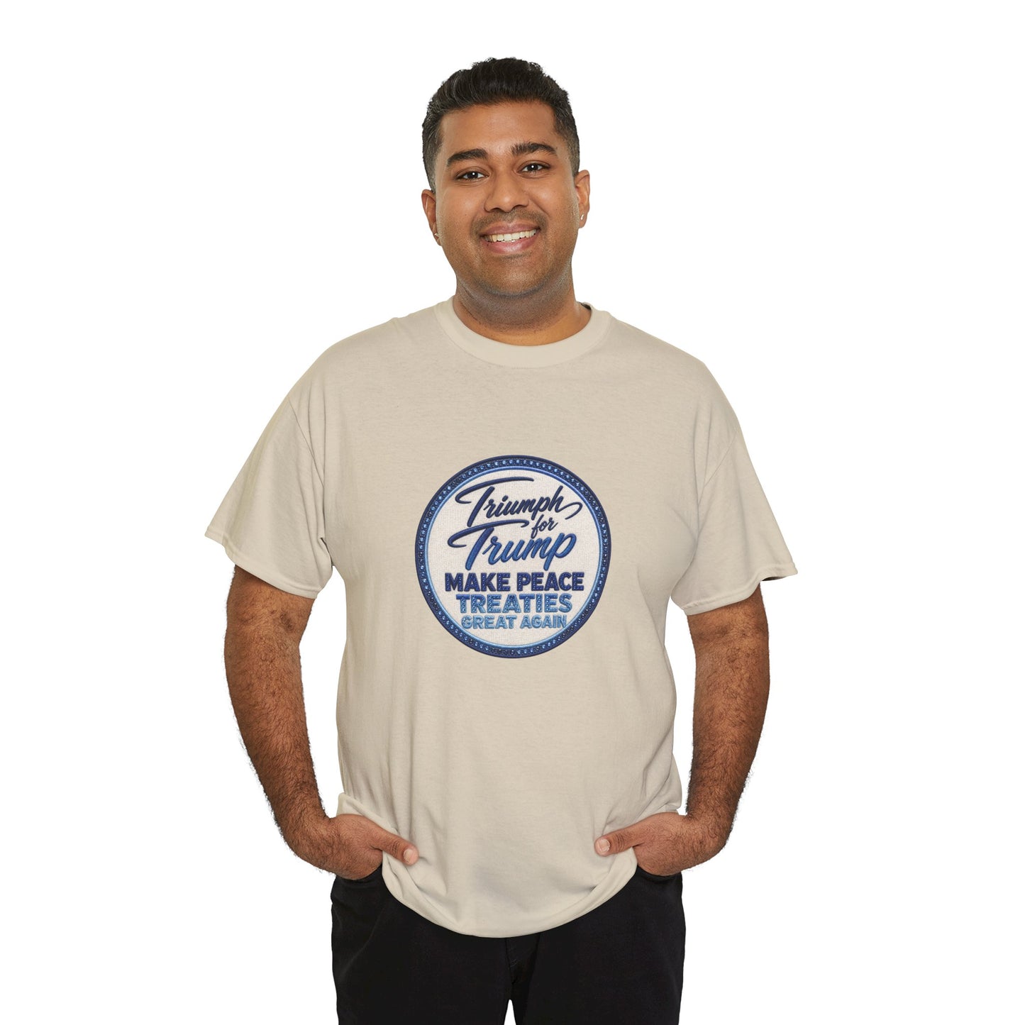 "Make Peace Treaties Great Again" Embroidery Badge Pattern T-Shirt - MADE TO ORDER ✨ CUSTOMIZABLE WITHIN REASON