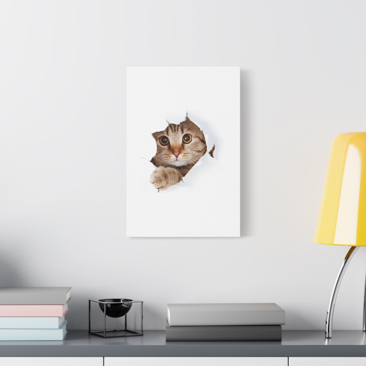 Whimsical Cat Canvas Art, Playful Decor for Cat Lovers, Home Wall Art, Pet-Themed Gift, Cute Cat Wall Art, Cat Lover's Decoration