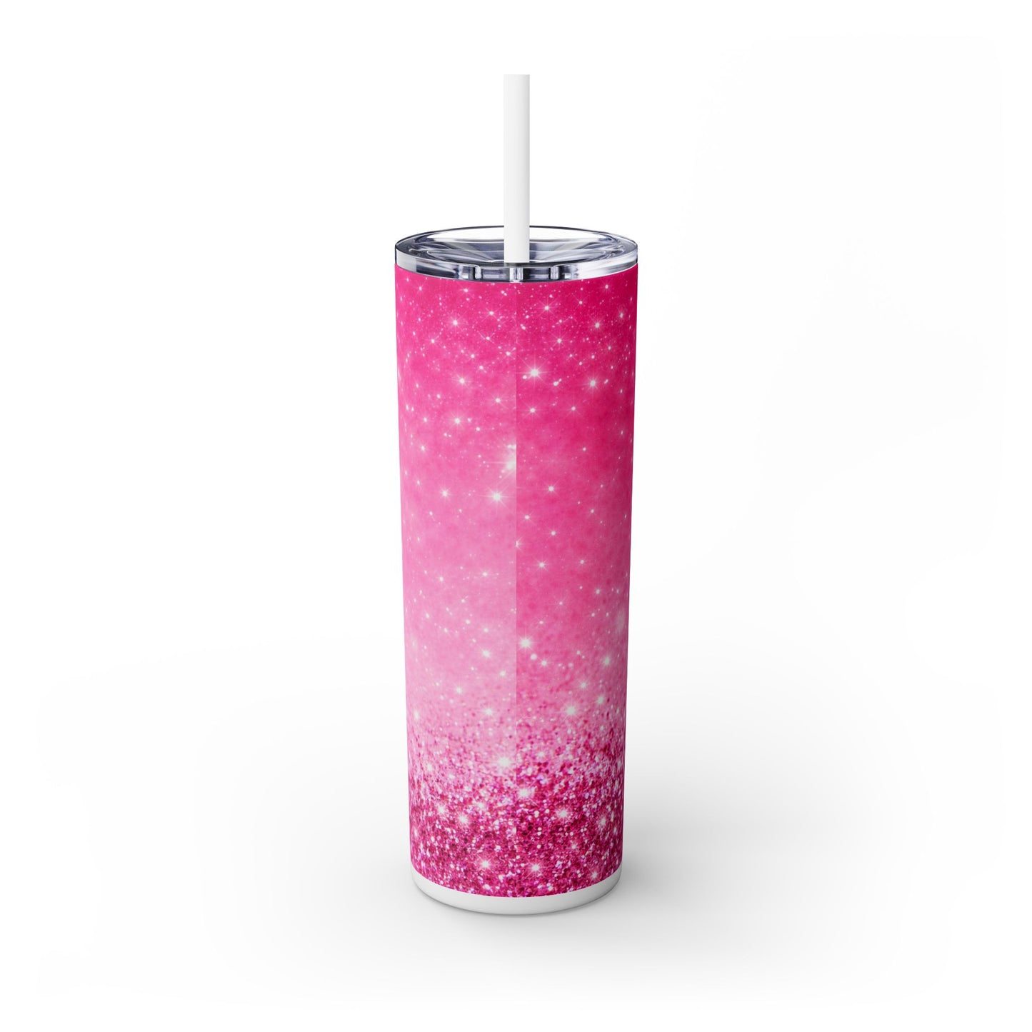 Pink Glitter Ombre Skinny Tumbler 20oz — Sparkle Straw Cup