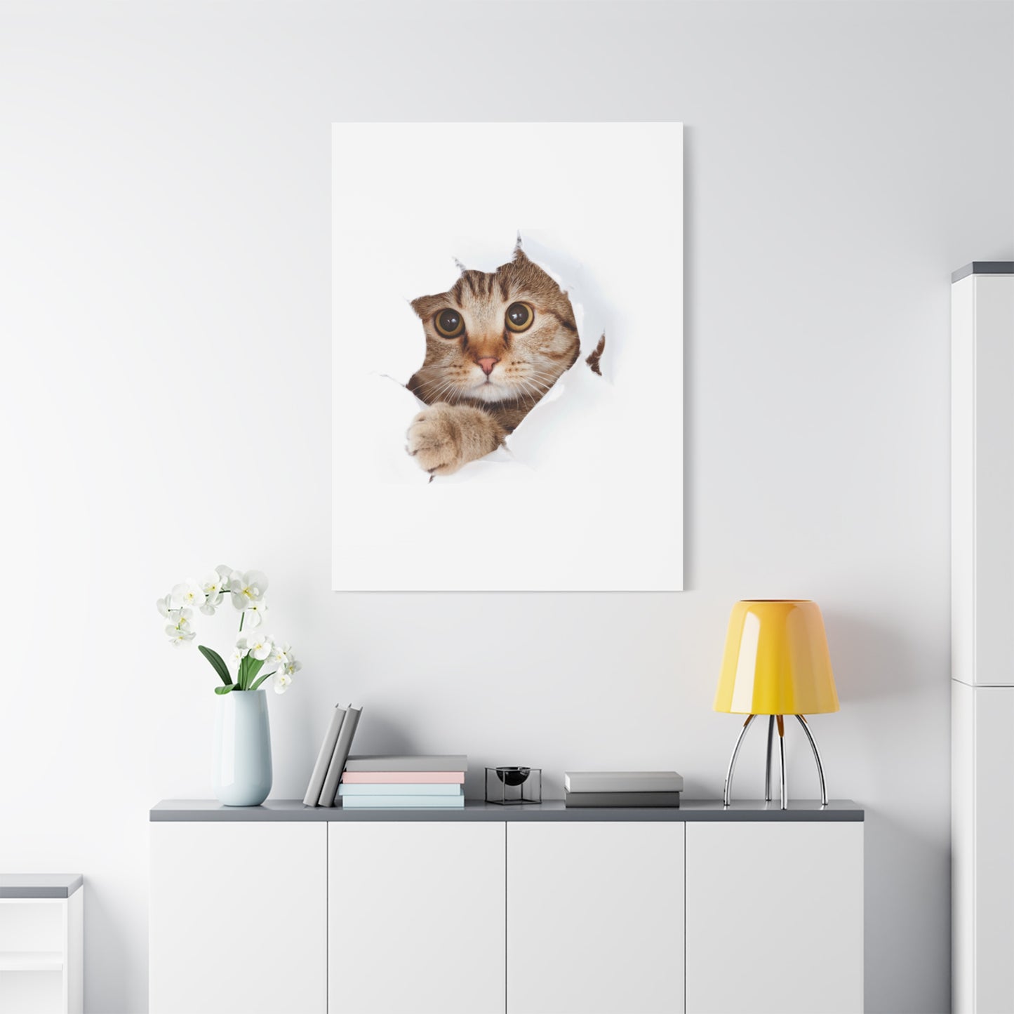 Whimsical Cat Canvas Art, Playful Decor for Cat Lovers, Home Wall Art, Pet-Themed Gift, Cute Cat Wall Art, Cat Lover's Decoration