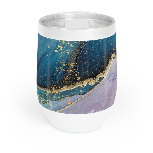 Artistic Wine Tumbler for Relaxed Gatherings, Chill Vibes, Wedding Gift, Outdoor Adventures, Elegant Drinkware