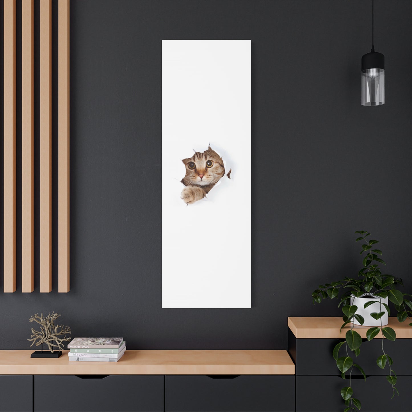 Whimsical Cat Canvas Art, Playful Decor for Cat Lovers, Home Wall Art, Pet-Themed Gift, Cute Cat Wall Art, Cat Lover's Decoration