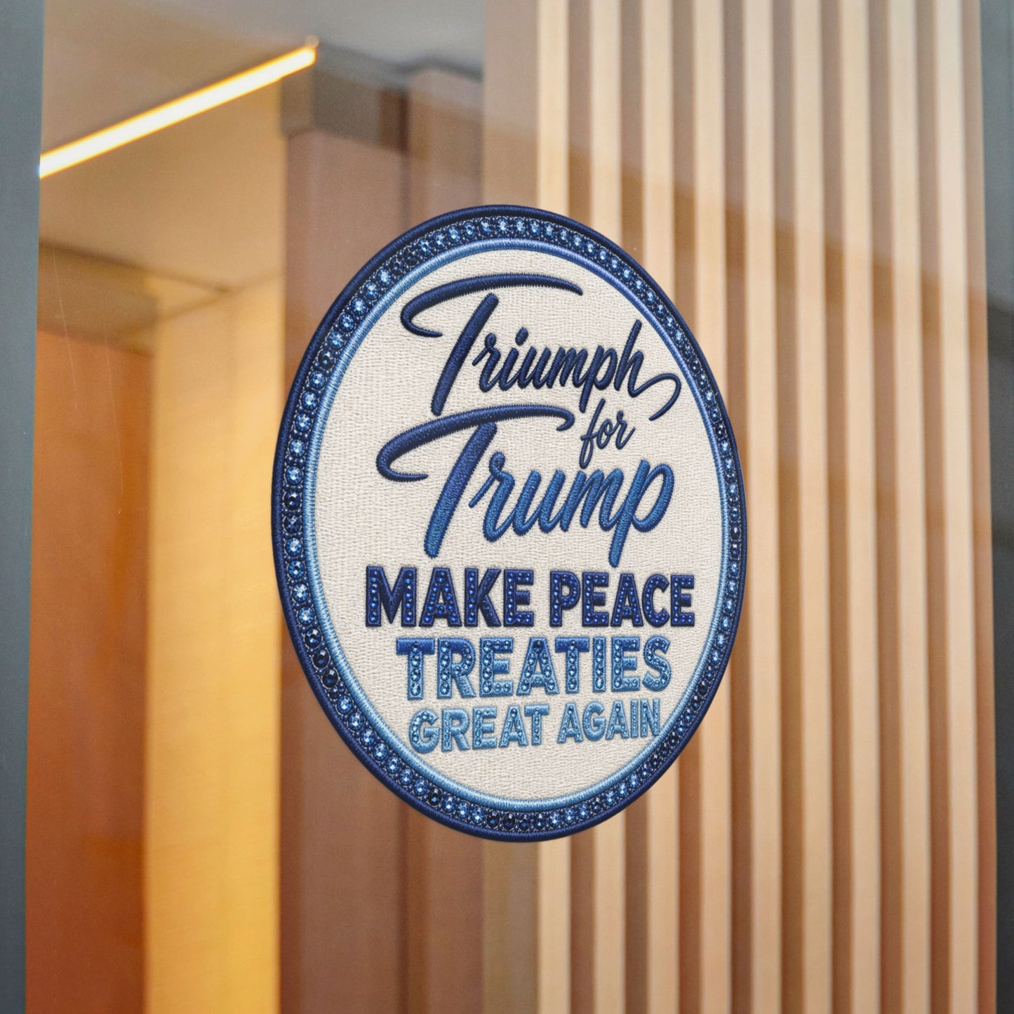 Die-Cut Sticker — "Triumph for Trump: Make Peace Treaties Great Again"