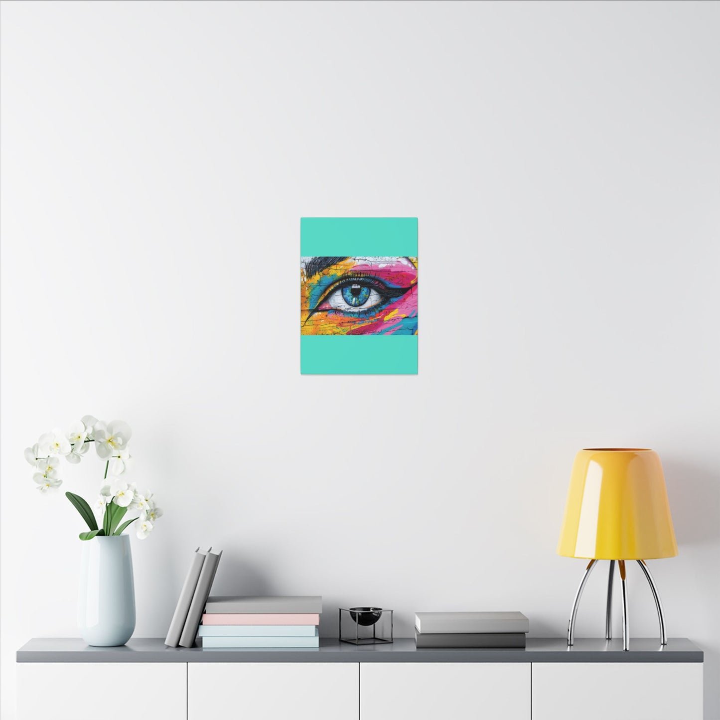 Colorful Eye Street Art Matte Canvas Print