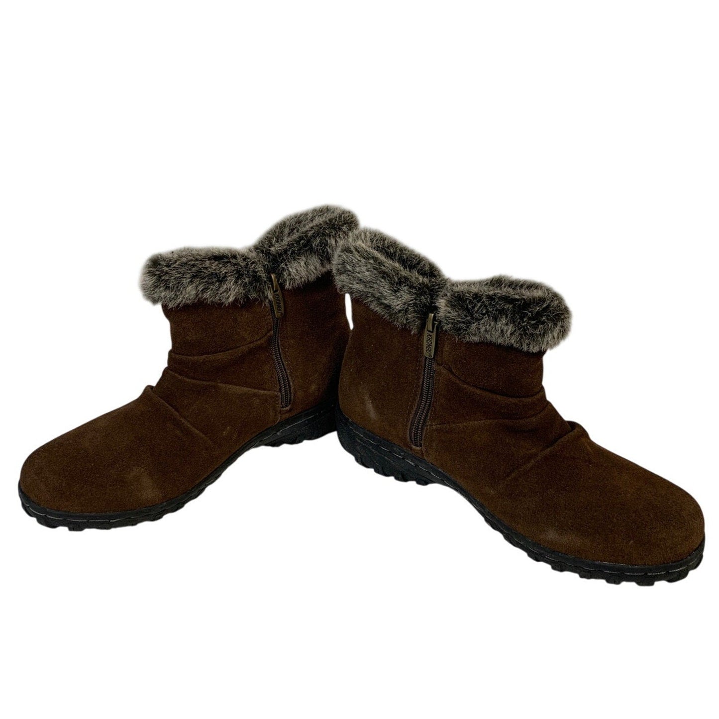 New In Box Khombu Womens Size 9 Brown Lindsey Boot Faux Suede Side Zip Shoes