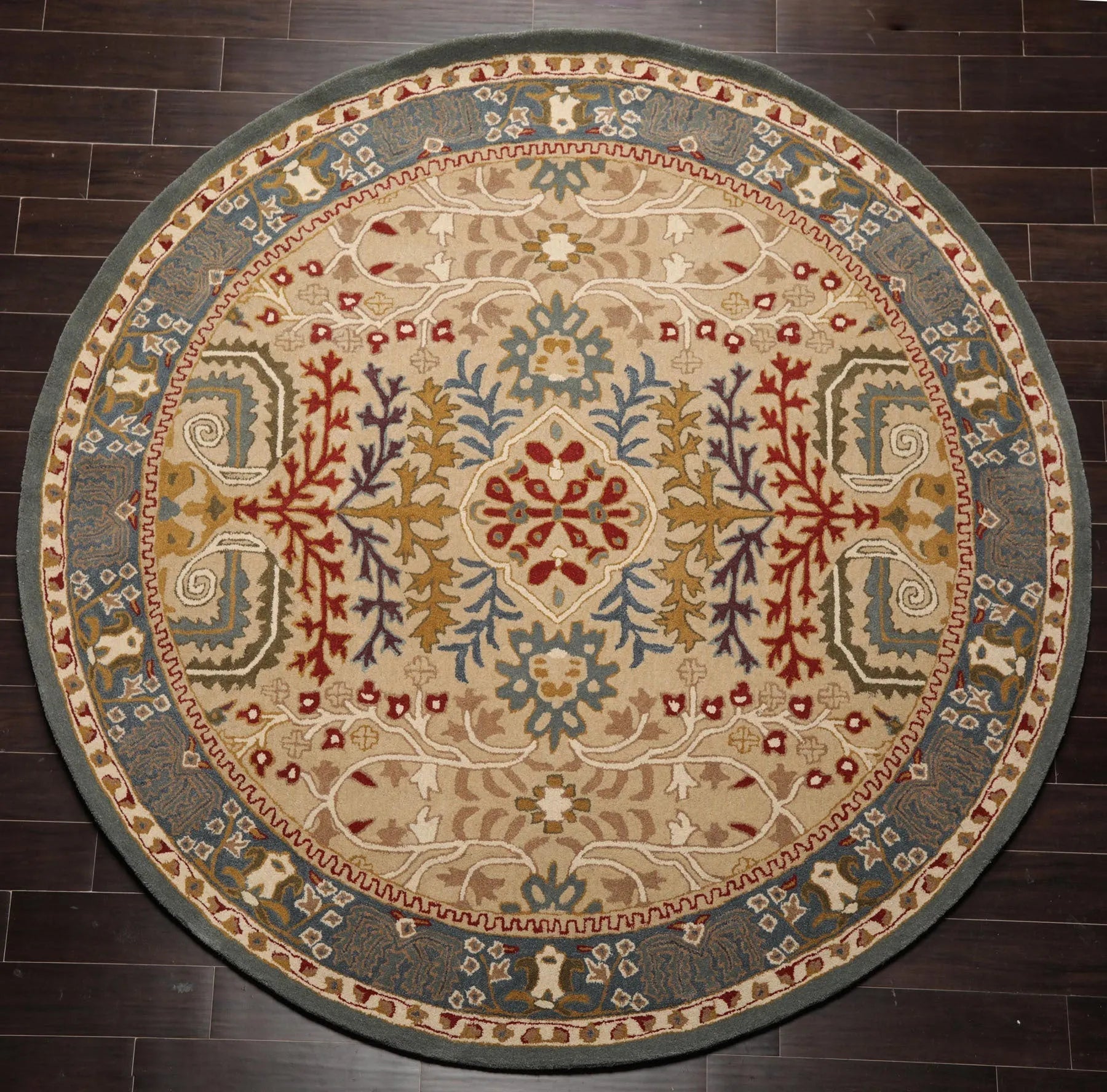 Multi Sizes Beige Handmade 100% Wool Arts & Craft Transitional Oriental Area Rug-6